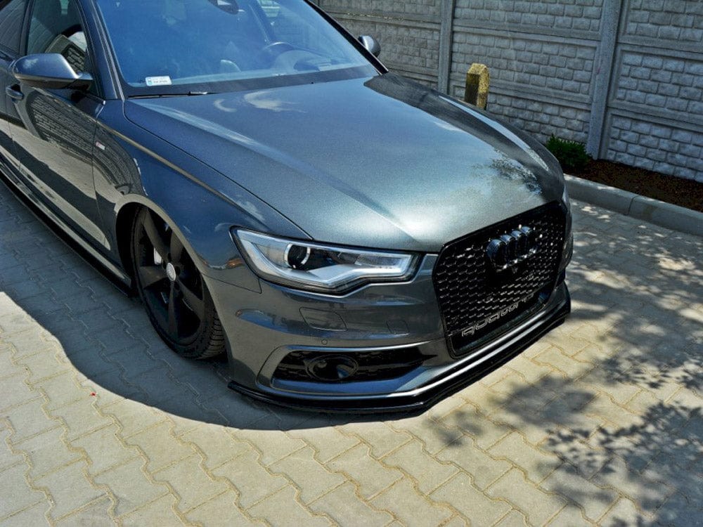 Maxton Design Gloss Black / Yellow Front Splitter V.1 Audi S6 / A6 C7 S-line 2011-2014 Maxton Design SR