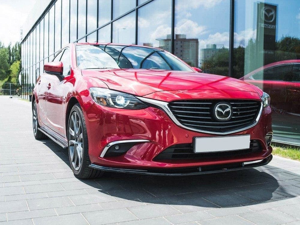 Maxton Design Gloss Black / Yellow Front Splitter V.1 Mazda 6 GJ (MK3) Facelift 2014- 2017 Maxton Design SR