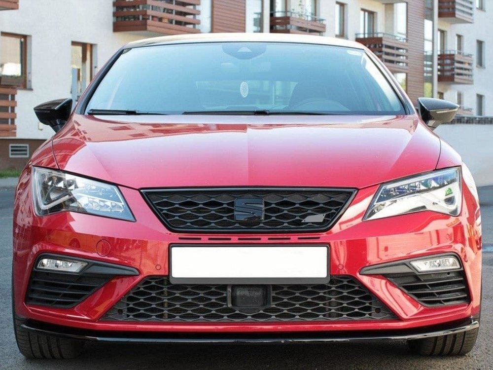 Maxton Design Gloss Black / Yellow Front Splitter V.1 Seat Leon MK 3.5 Cupra/fr 2017-2019 Maxton Design SR