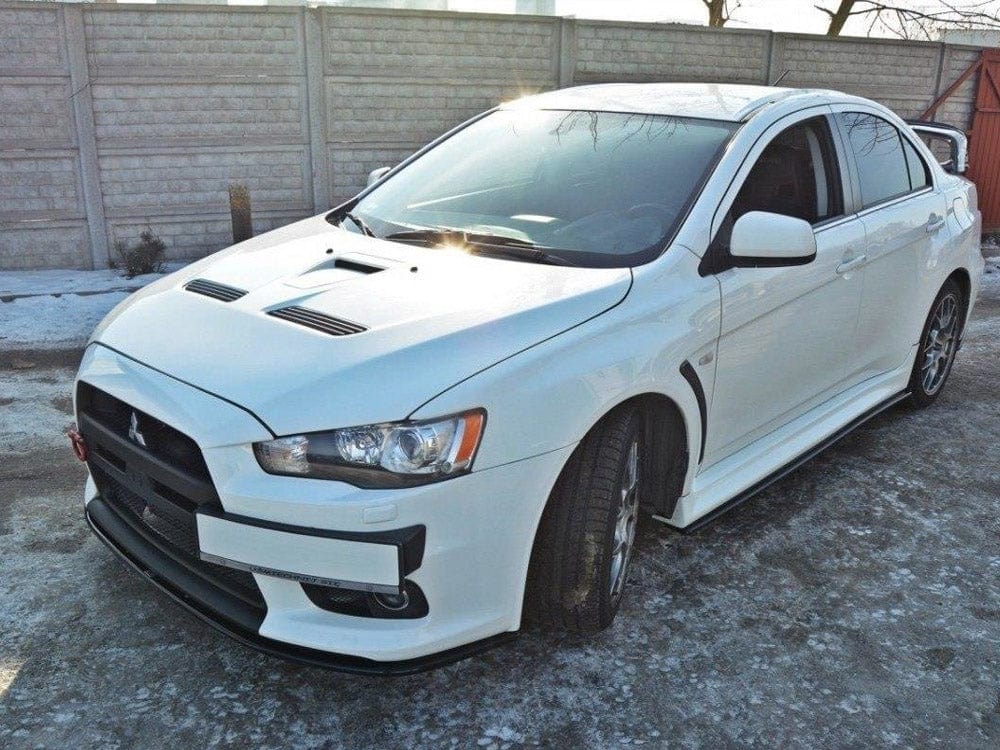 Maxton Design Gloss Black / Yellow Front Splitter V.2 Mitsubishi Lancer EVO X 2007-2015 Maxton Design SR