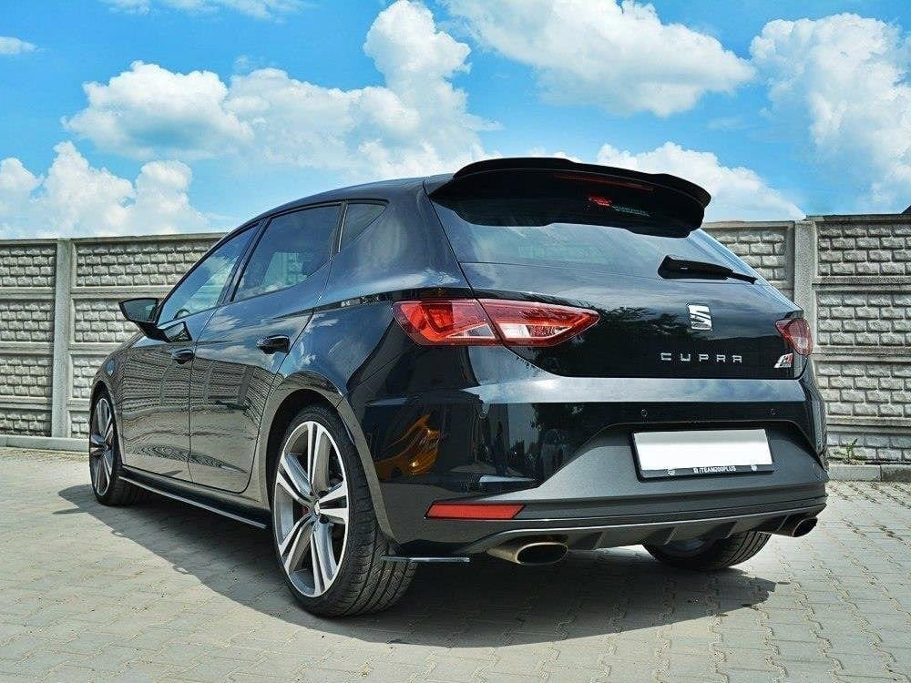 Maxton Design Gloss Black / Yellow Rear Side Splitters Seat Leon III Cupra / FR Maxton Design SR