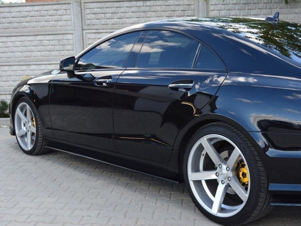 Maxton Design Gloss Black / Yellow Side Skirts Diffusers Mercedes CLS C218 Amg-line 2011-2014 Maxton Design SR