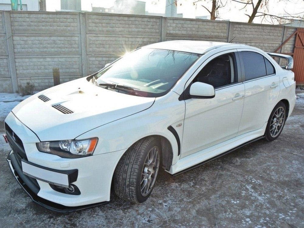 Maxton Design Gloss Black / Yellow Side Skirts Diffusers Mitsubishi Lancer EVO X US Version 2007-2015 Maxton Design SR