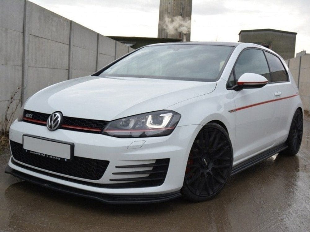 Maxton Design Gloss Black / Yellow Side Skirts Diffusers VW Golf 7 GTI 2012-2016 Maxton Design SR