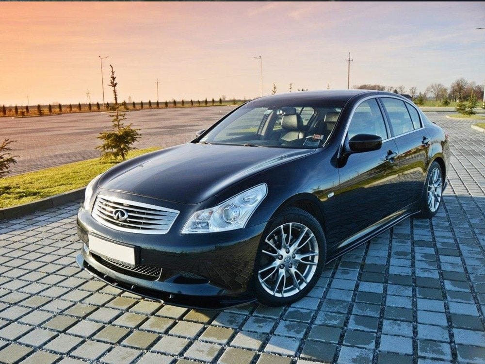 Maxton Design Gloss Black / Yellow Side Skirts Splitters Infiniti G37 Sedan 2009-2010 Maxton Design SR