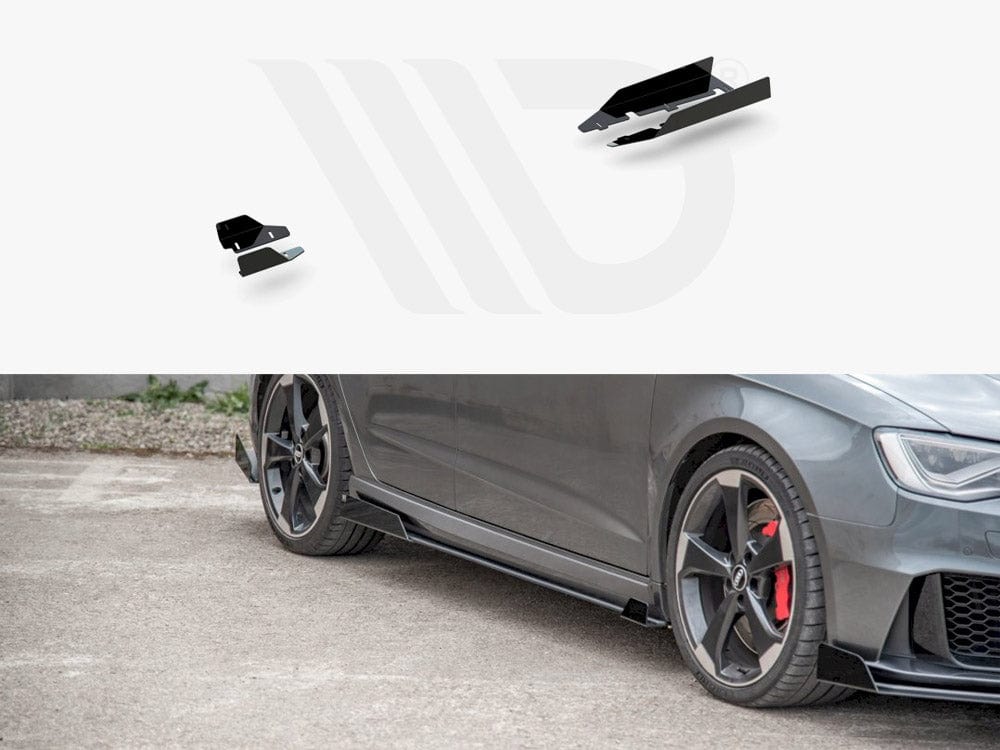 Maxton Design GLOSS FLAPS Side Skirt Flaps Audi RS3 8V Sportback 2015-2016 Maxton Design SR