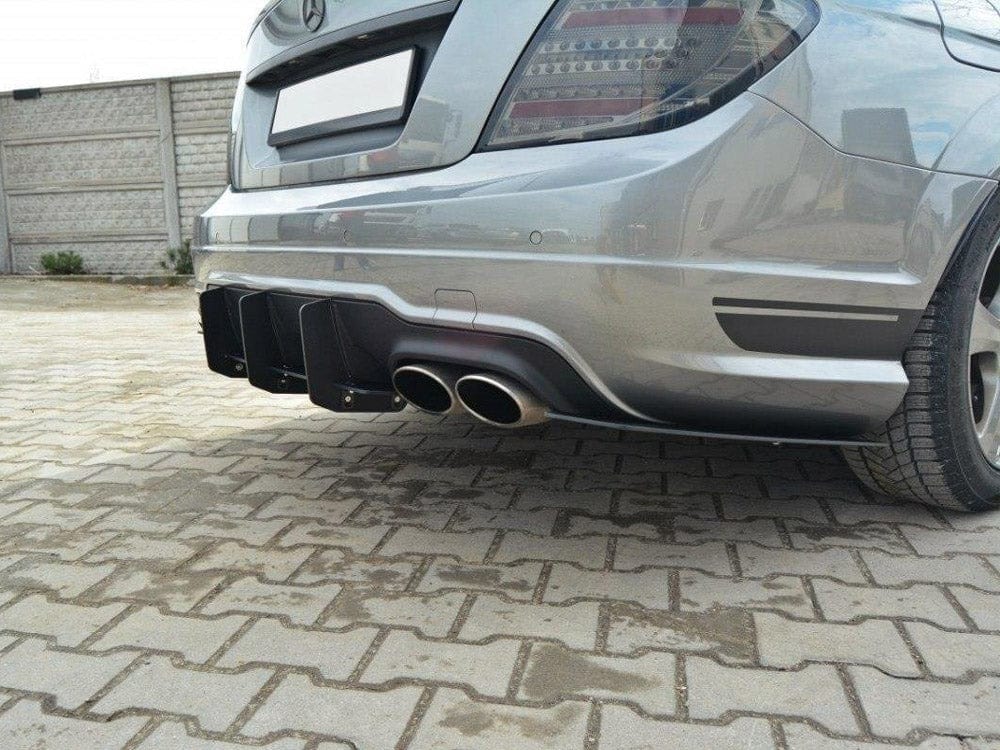 Maxton Design Rear Diffuser &amp; Rear Side Splitters Mercedes C W204 AMG-Line Facelift Maxton Design SR