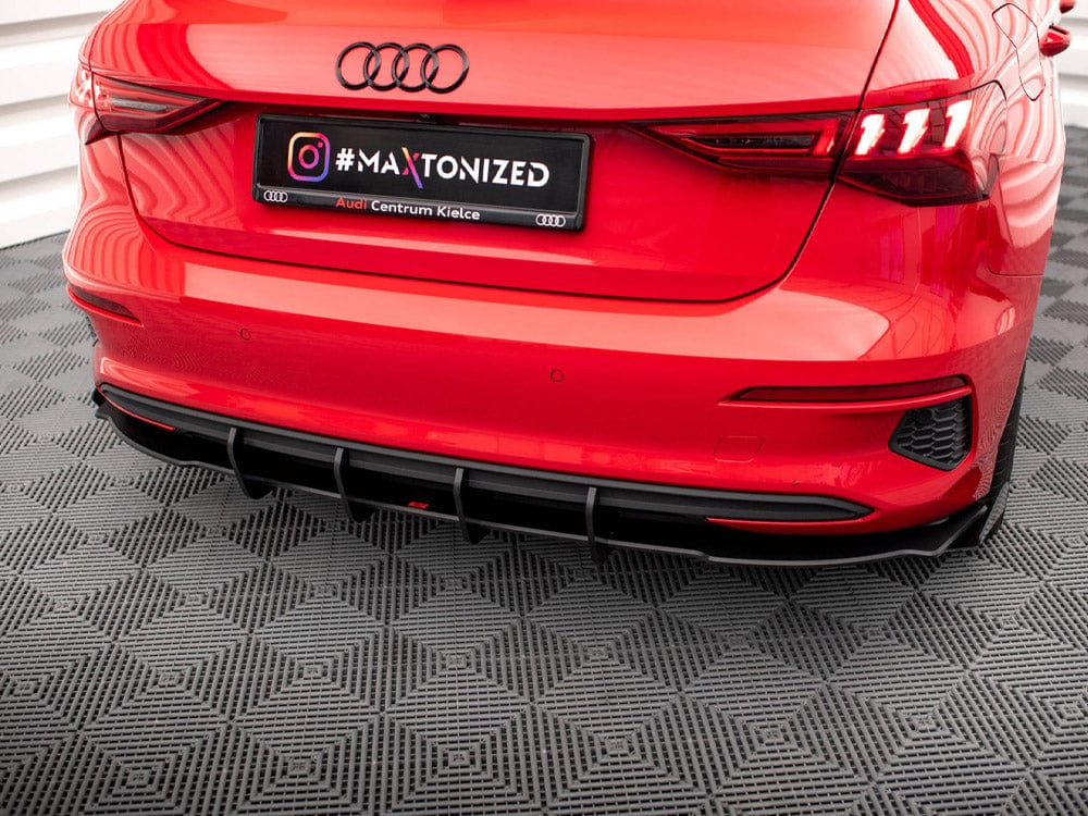 Maxton Design Red + Gloss Flaps Street PRO Rear Valance + Flaps Audi A3 Sportback 8Y Maxton Design SR
