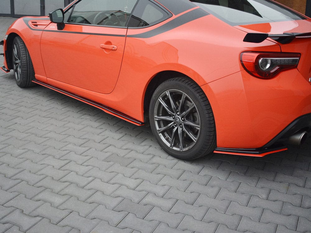 Maxton Design Side Skirts Splitters (Black &amp; Red) V.2 Subaru BRZ / Toyota GT86 Facelift 2017-2020 Maxton Design SR