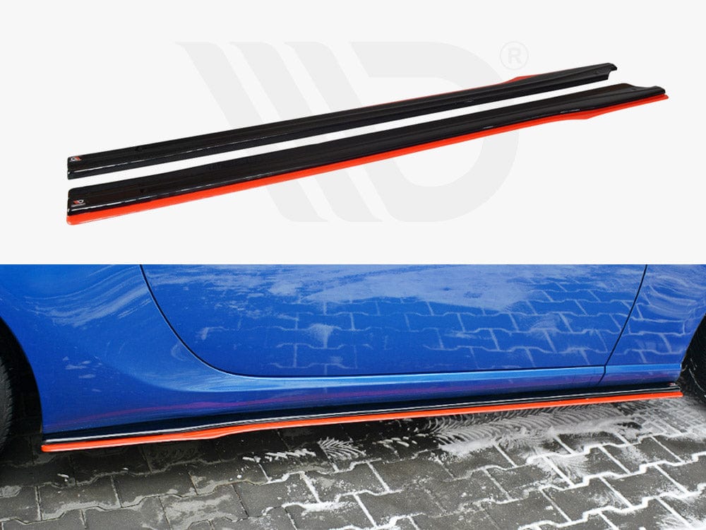 Maxton Design Side Skirts Splitters (Black &amp; Red) V.2 Subaru BRZ / Toyota GT86 Facelift 2017-2020 Maxton Design SR
