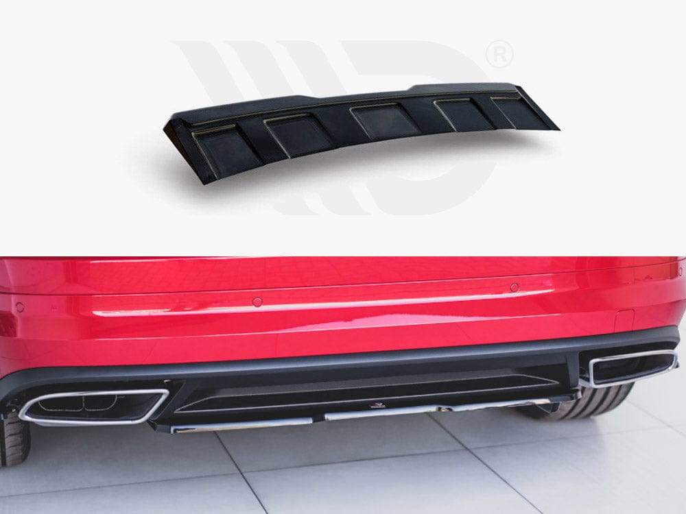 Maxton Design Textured Central Rear Splitter Skoda Kodiaq VRS 2019- Maxton Design SR