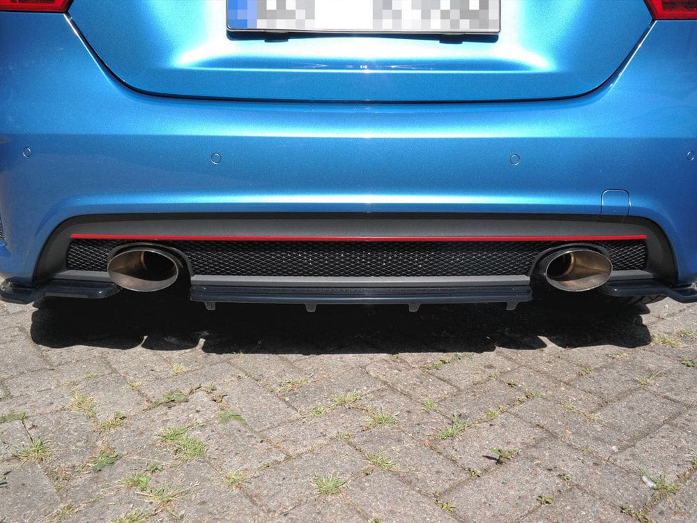 Maxton Design Textured Central Rear Splitter (Vertical Bars) Mercedes A-class W176 Amg-line Pre-facelift 2013-2015 Maxton Design SR