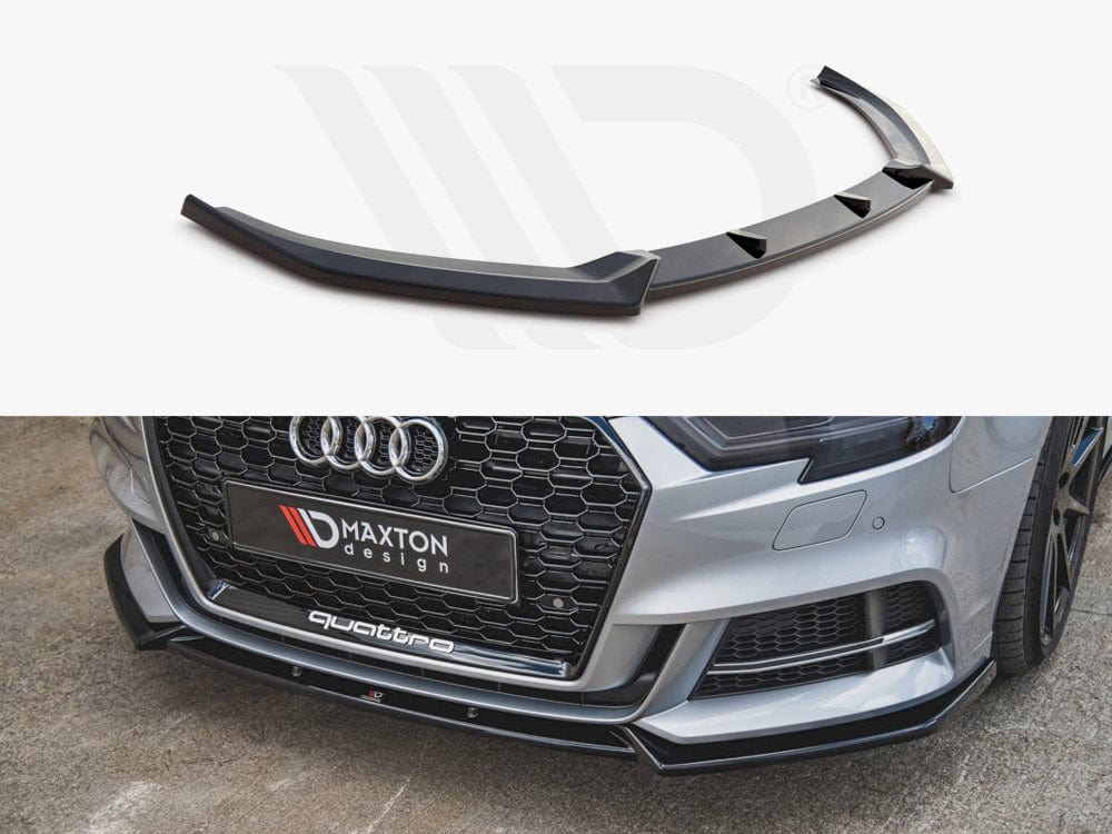 Maxton Design Textured Front Splitter V.3 Audi S3 / A3 S-line 8V Facelift Sedan 2016-2020 Maxton Design SR