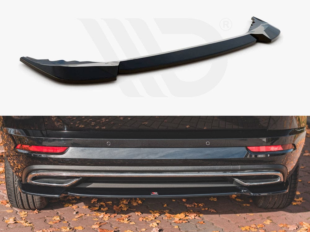 Maxton Design Textured / No Central Rear Splitter Skoda Karoq Sportline Maxton Design SR