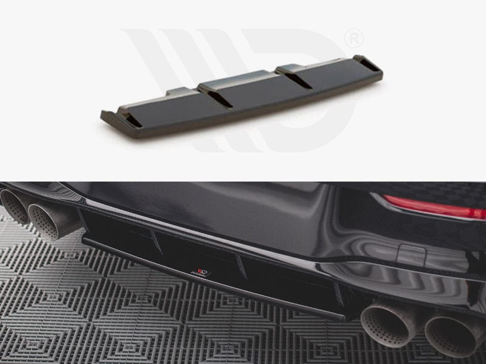 Maxton Design Textured / No Central Rear Splitter VW Golf R MK8 2020- Maxton Design SR