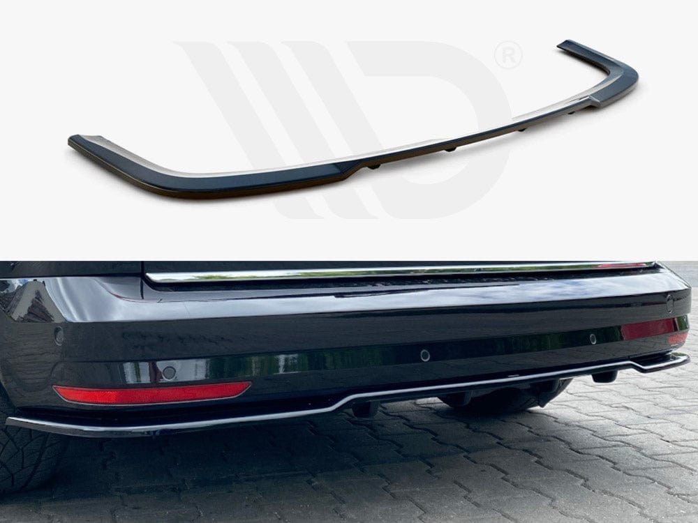 Maxton Design Textured / No Central Rear Splitter (W/ Vertical Bars) Volkswagen Caddy MK4 2015-2020 Maxton Design SR