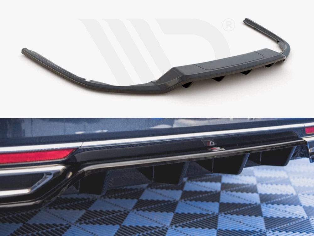 Maxton Design Textured / No Central Rear Splitter (W/ Vertical Bars) VW Passat B8 2014-2019 Maxton Design SR