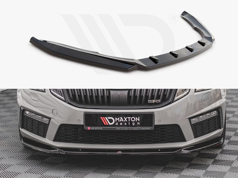 Maxton Design Textured / No Front Splitter V.3 Skoda Octavia RS MK3 Facelift 2016-2019 Maxton Design SR