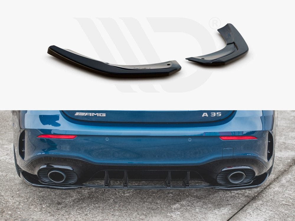 Maxton Design Textured / No Rear Side Splitters Mercedes A35 AMG Hatchback W177 Maxton Design SR