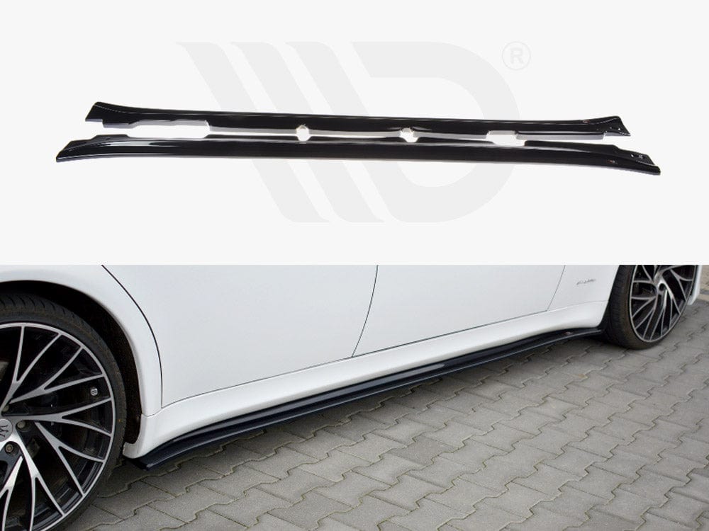 Maxton Design Textured / No Side Skirts Diffusers Maserati Quattroporte MK5 Facelift 2009-2012 Maxton Design SR