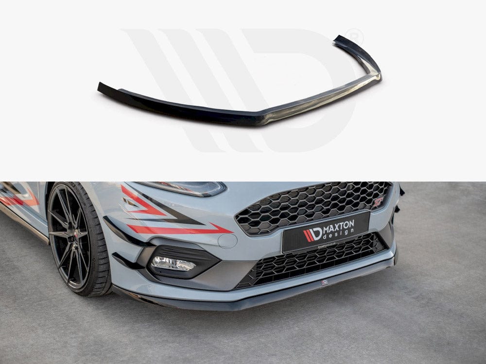 Maxton Design Textured / Red Front Splitter V.6 Ford Fiesta MK8 ST / St-line 2017- Maxton Design SR