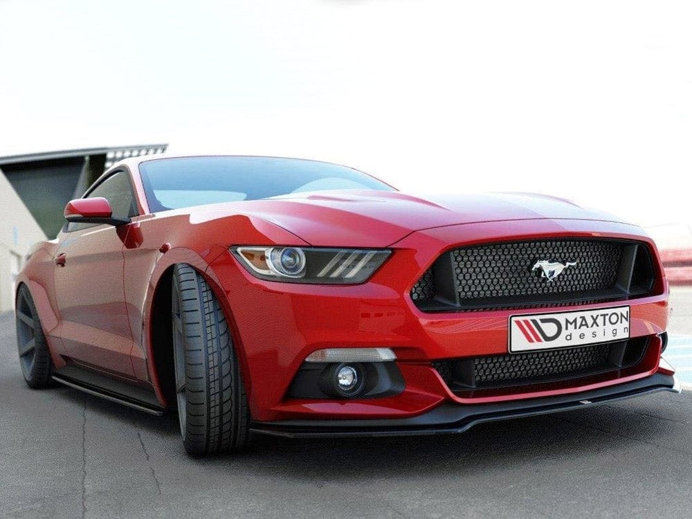 Maxton Design Textured / White Front Splitter V.1 Ford Mustang Mk6 2014-17 Maxton Design SR