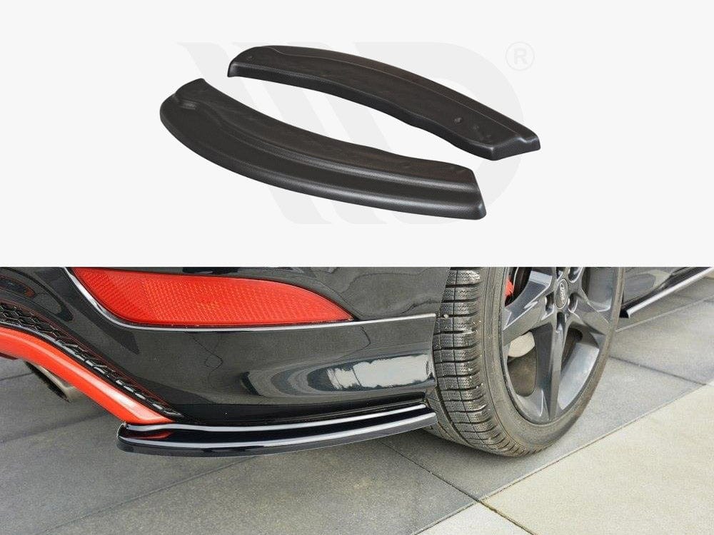 Maxton Design Textured / White Rear Side Splitters Ford Focus MK3 St-line (Facelift) 2015-2018 Maxton Design SR