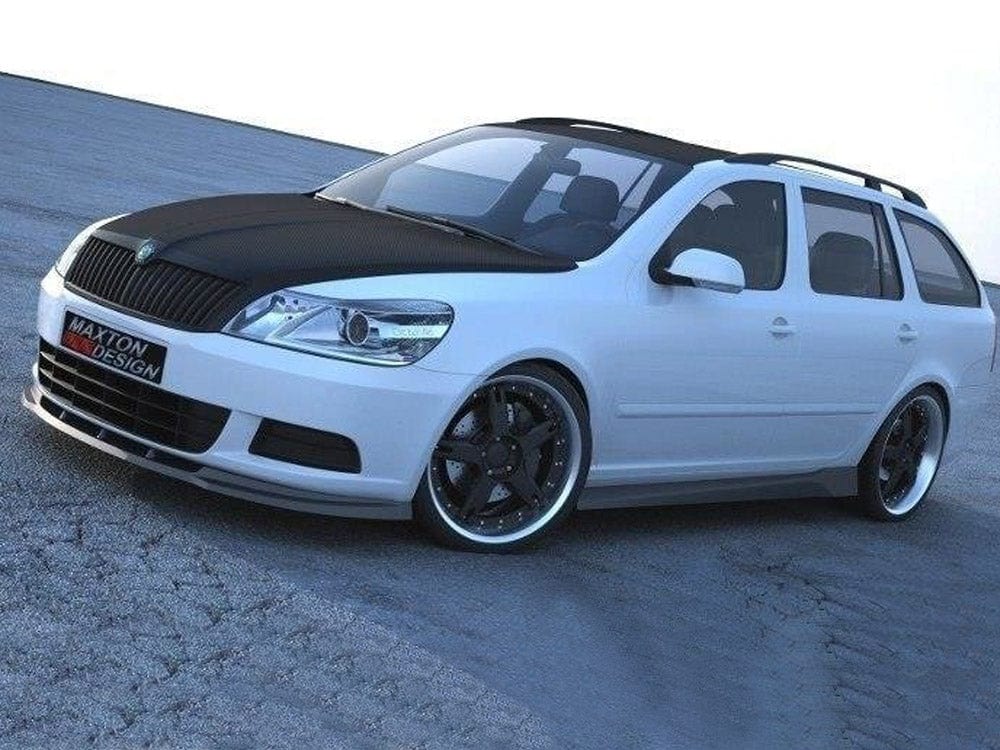 Maxton Design Textured / Yellow Front Splitter Octavia 2 Facelift Model, Standard Bumper Maxton Design SR