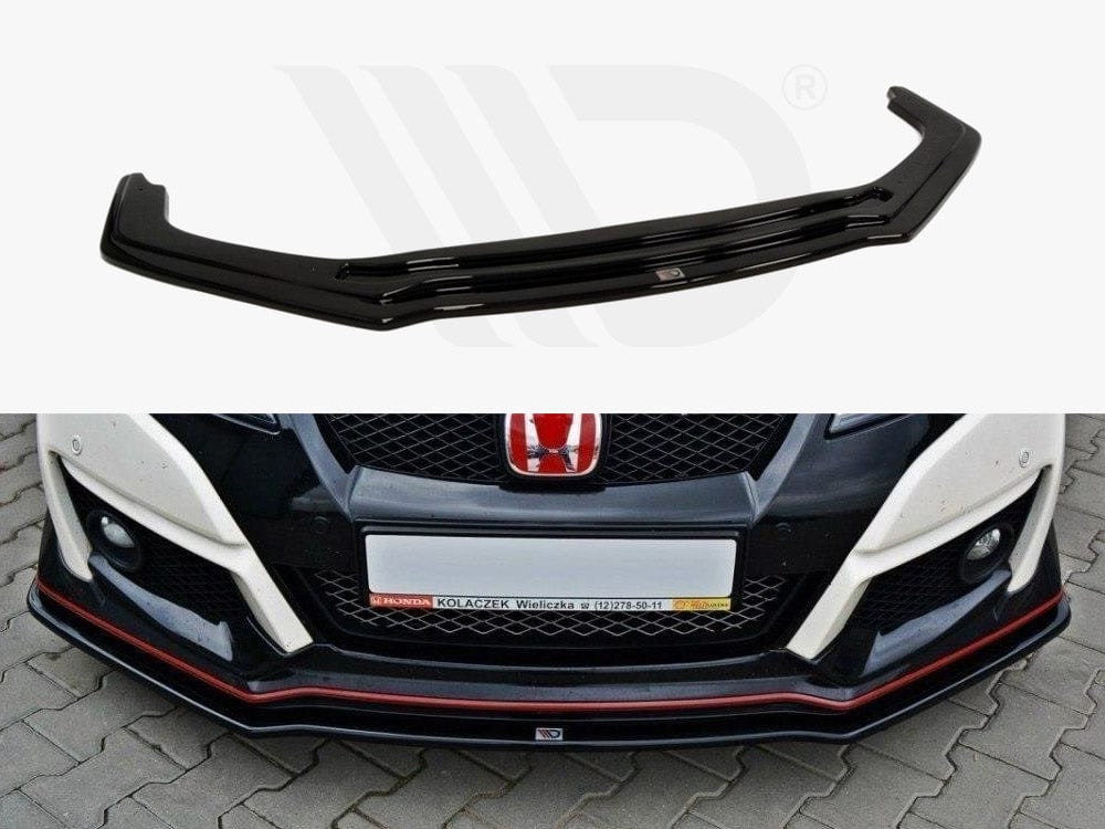 Maxton Design Textured / Yellow Front Splitter V.1 Honda Civic IX Type R 2015-2017 Maxton Design SR