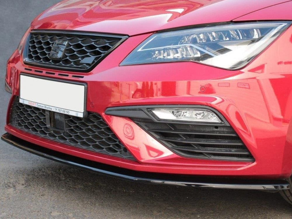 Maxton Design Textured / Yellow Front Splitter V.1 Seat Leon MK 3.5 Cupra/fr 2017-2019 Maxton Design SR