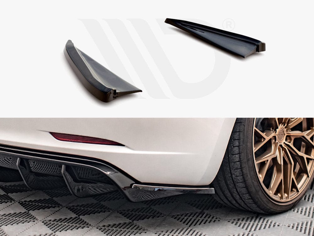 Maxton Design Textured / Yellow Rear Side Splitters V.2 Tesla Model 3 2017- Maxton Design SR