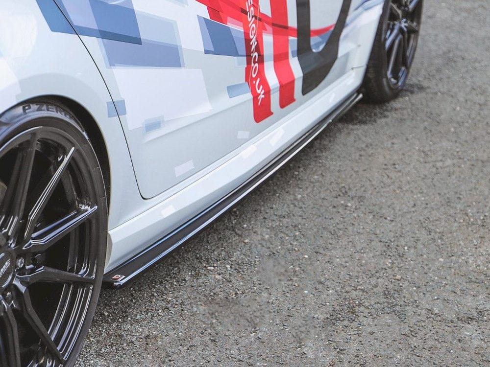 Maxton Design Textured / Yellow Side Skirts Diffusers Audi RS3 8V Facelift Sportback 2017-2020 Maxton Design SR