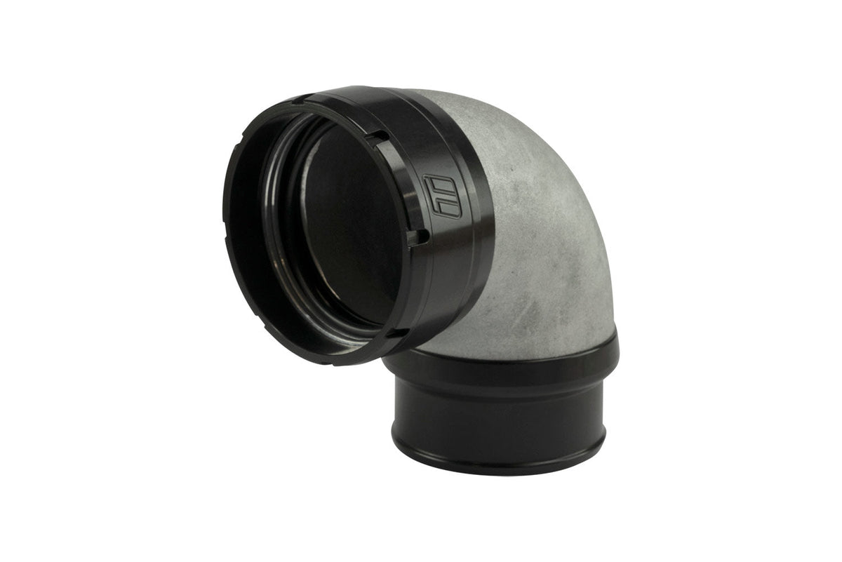 Turbosmart LockSleeve Turbo Adapter Compressor Outlet 2.50" to 90 Elbow Hose Barb 2.50" - Black
