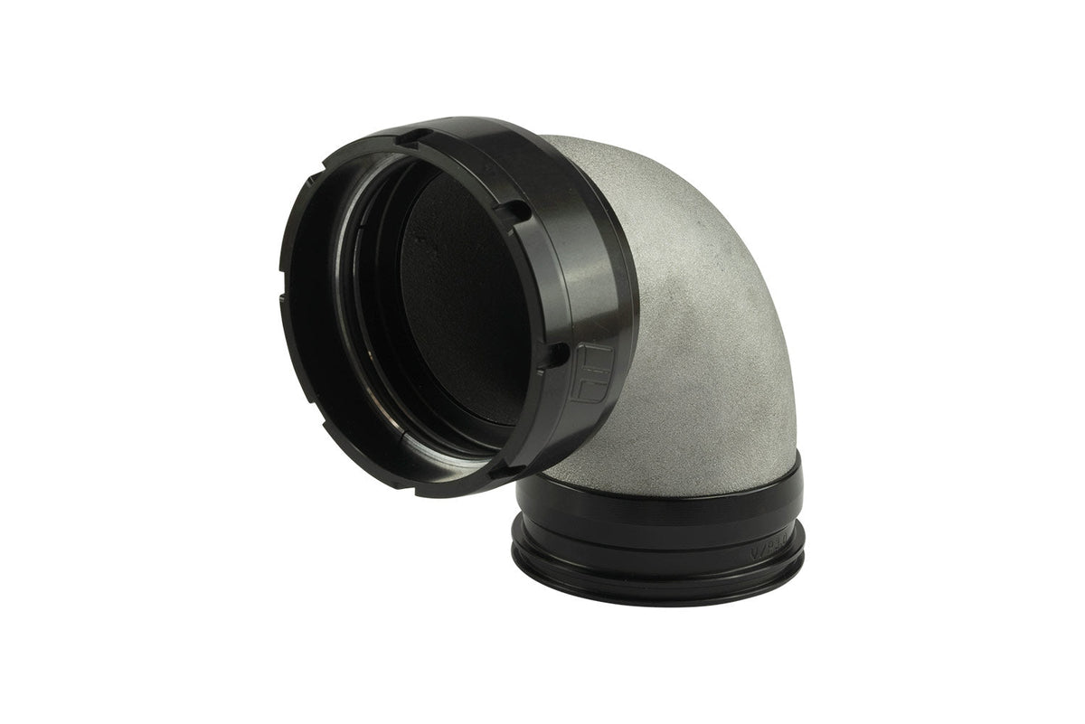 Turbosmart LockSleeve Turbo Adapter Compressor Outlet 3.00" to 90 Elbow Vibrant / Plazmaclamp 3.00" - Black