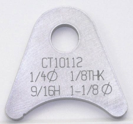 MEZIERE Suit 1-1/8" Tube With 1/4" Hole (Qty: 4) Meziere Weld-On Flat Tab 4130 Steel MZCT10112C SR