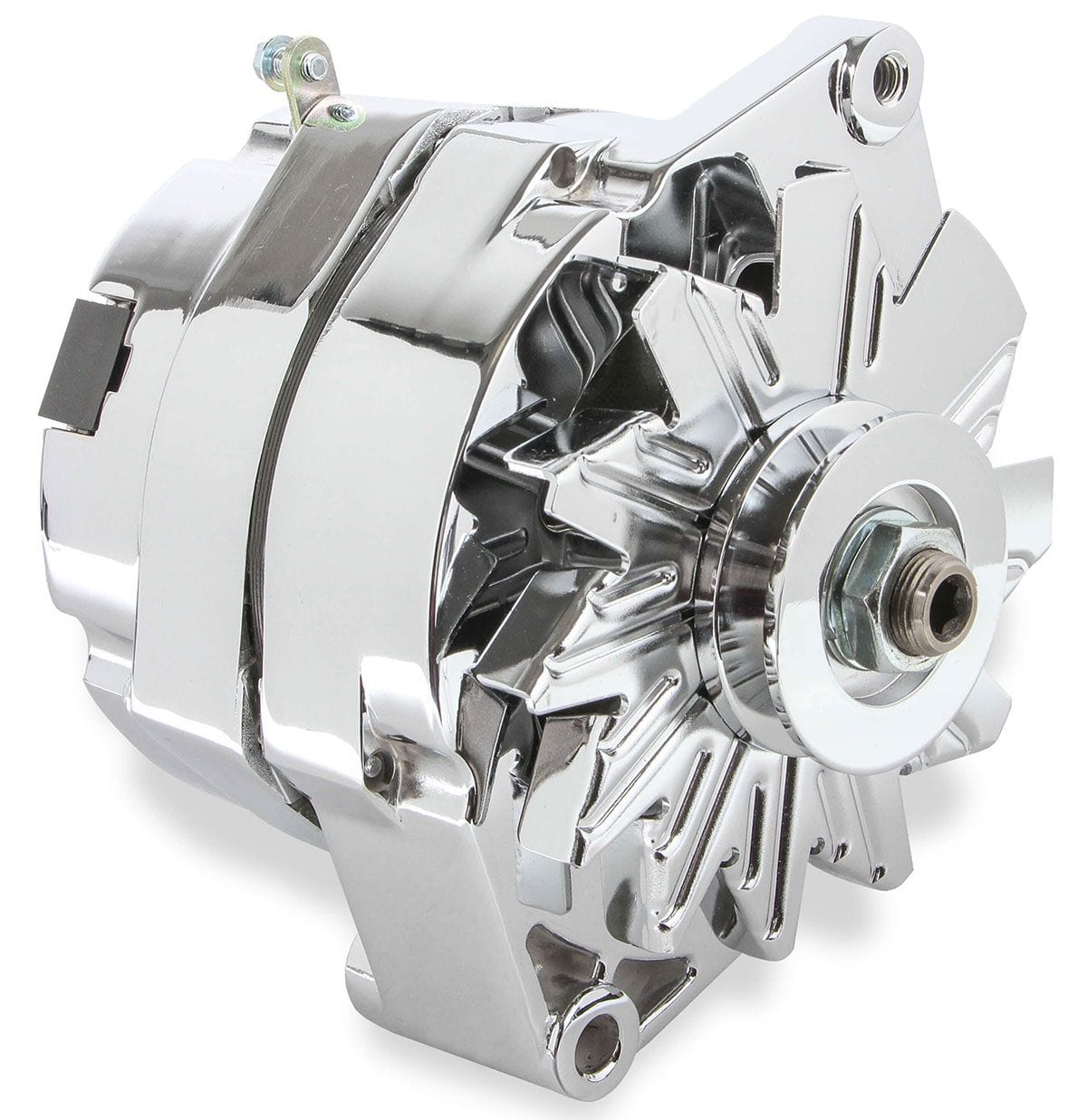 MRG 80 AMP, OEM/1 Wire, Single V-Belt Pulley Mr Gasket Chrome Late GM-Delco 10SI Alternator MG5122 SR