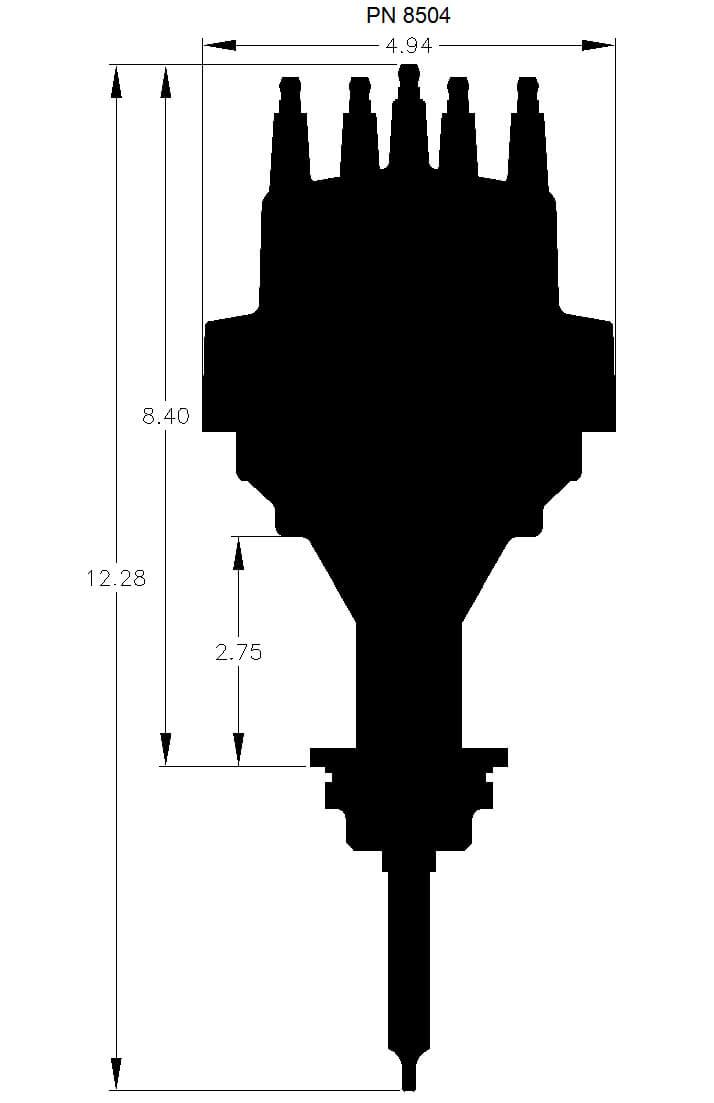MSD Chrysler 318-340-360, Adjustable electronic advance with vacuum advan MSD Digital E-Curve Pro Billet Distributor MSD8504 SR