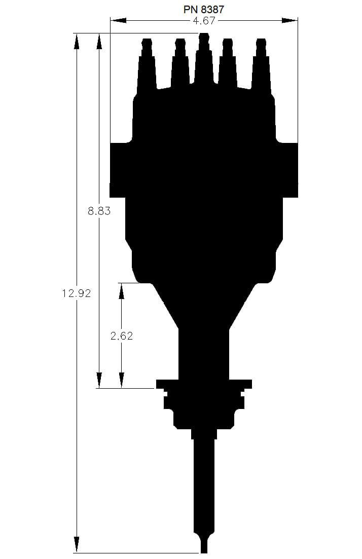 MSD Chrysler 426-440, Magnetic Pickup, Vacuum Advance, High Output Module MSD Pro-Billet Ready-To-Run Distributor MSD8387 SR