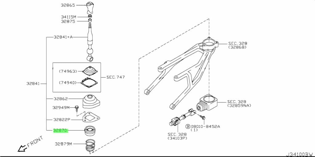 Z33/V35/Z34 shifter ball socket cup