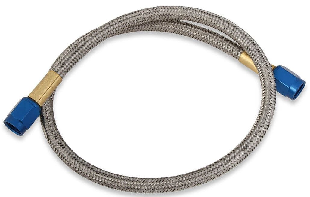 Nitrous Oxide Systems 18ft. Length. With Blue Ends Nitrous Oxide Systems -3AN Stainless Steel Bradided Hose NOS15050 SR