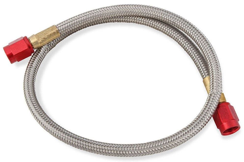 Nitrous Oxide Systems 18ft. Length. With Red Ends Nitrous Oxide Systems -3AN Stainless Steel Bradided Hose NOS15051 SR