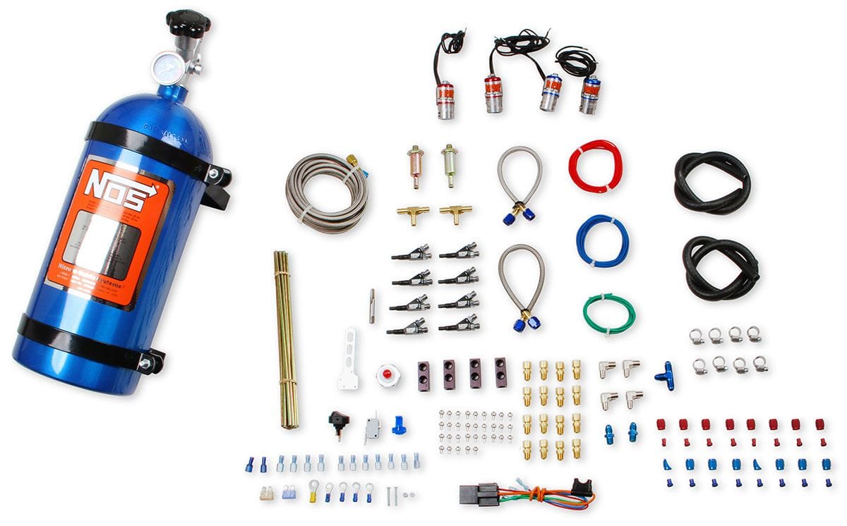NOS 50-250 Horsepower. Universal V8 small block. Nitrous Oxide Systems Sportsman Fogger Nitrous Kit (with 4 x Powershot Solenoids) NOS05088 SR