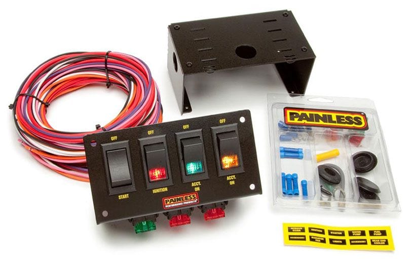 PAINLESS With Ignition/Start & x2 Accessories Painless Wiring 4 Switched Fused Panel PW50301 SR