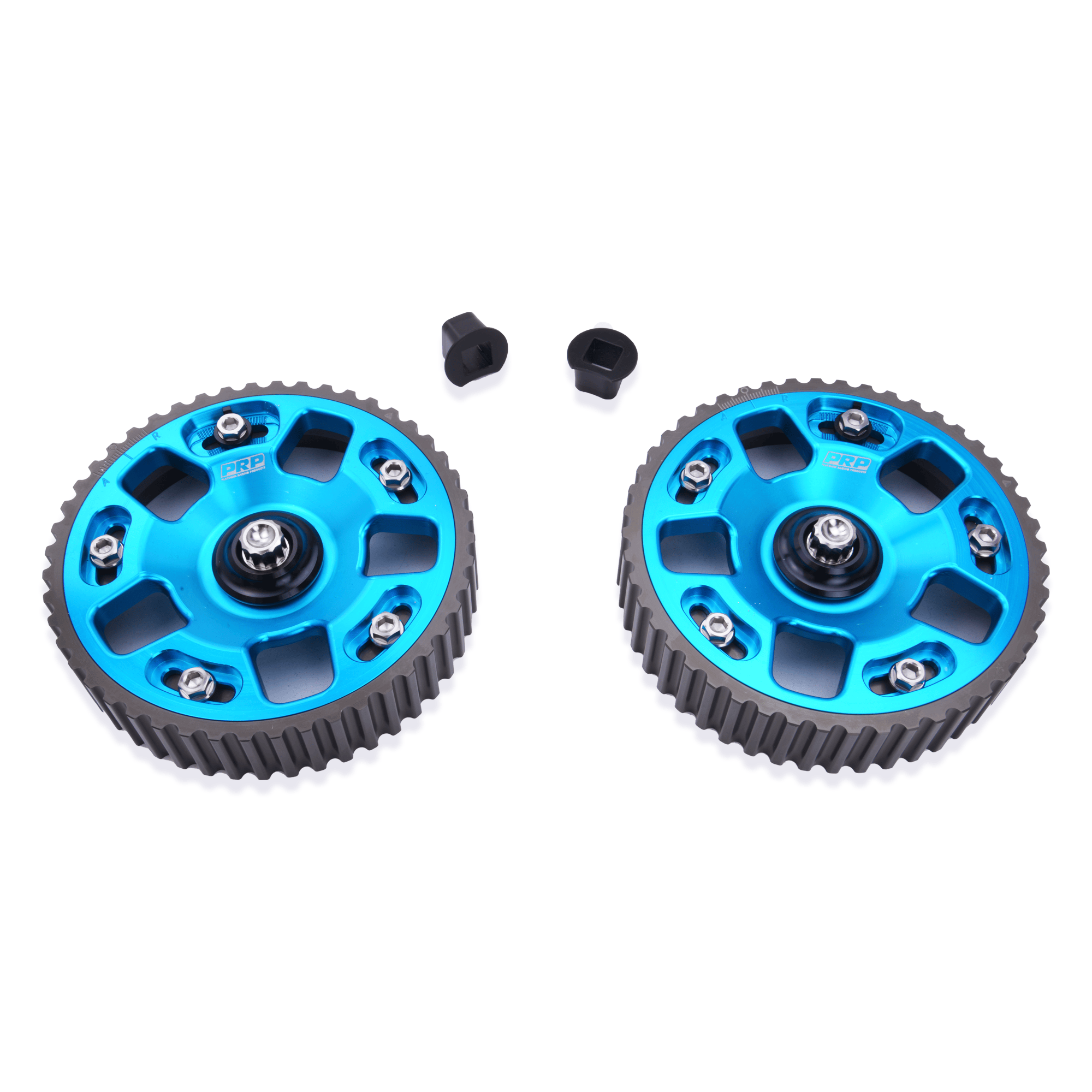 Platinum Racing Products Adjustable Cam Gear 2 x Bolts + 2 x Retainers/TI Bolts / Teal EVO 4G63 Adjustable Cam Gears SR