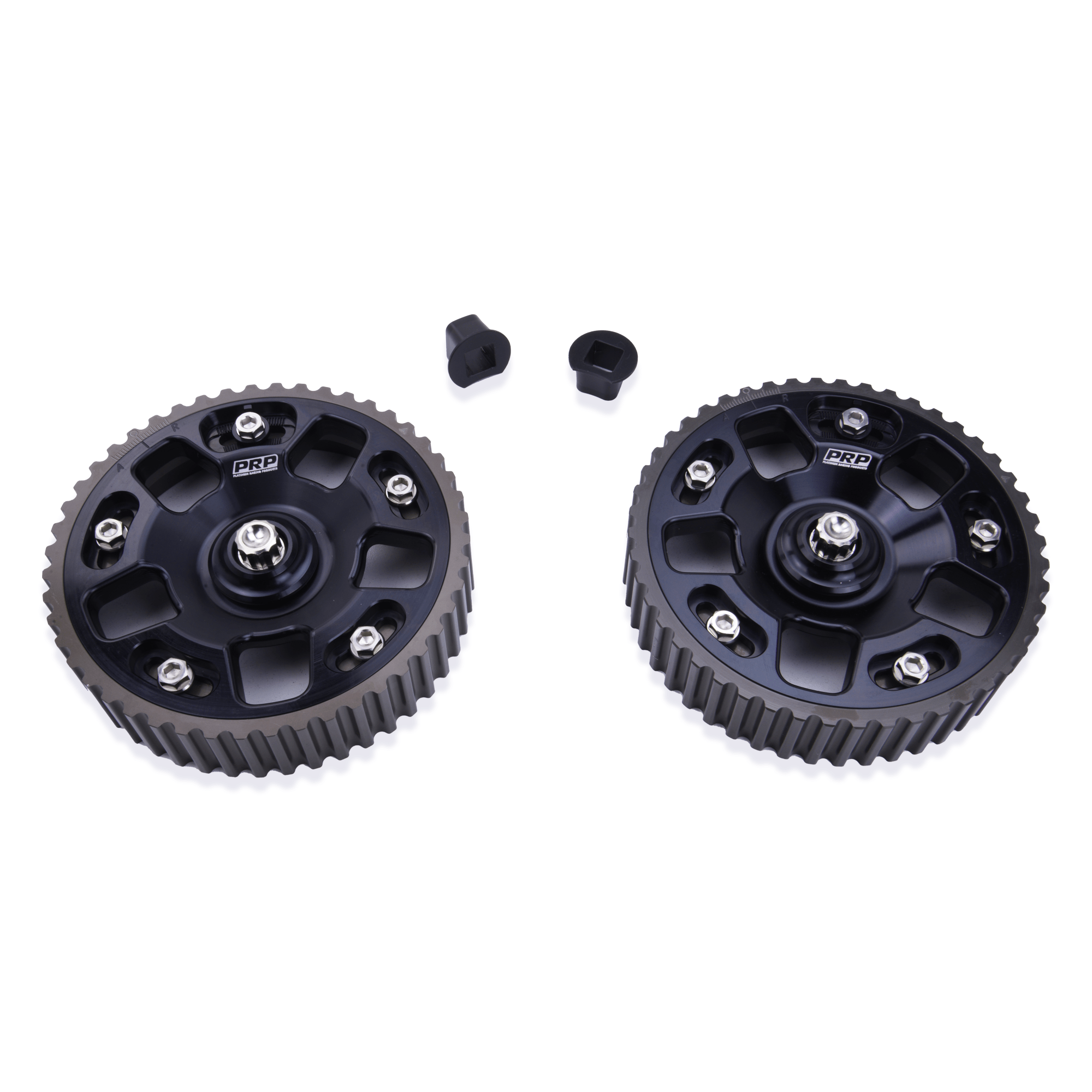 Platinum Racing Products Adjustable Cam Gear Black / Add Billet Retainer and TI Bolt x 2 / Two Gears (Non Mivec) EVO 4G63 Adjustable Cam Gears SR