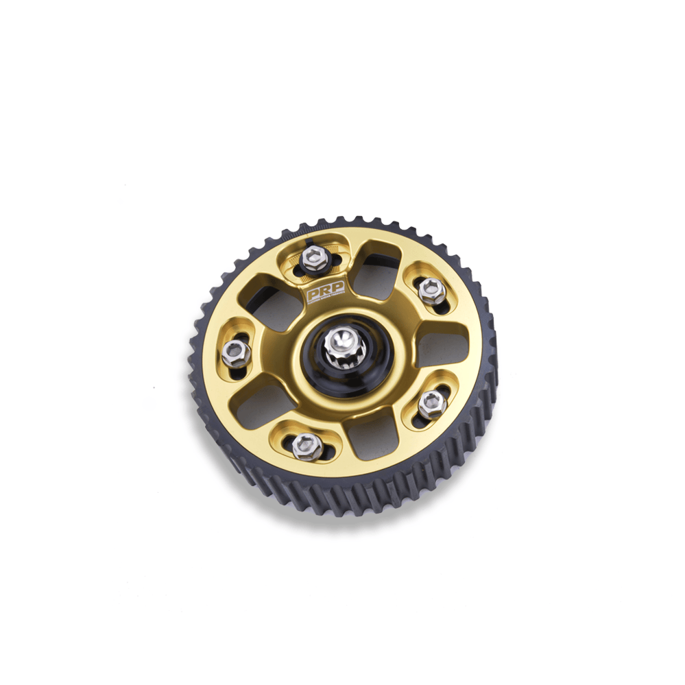 Platinum Racing Products Adjustable Cam Gear Cardo Zinc / Add Billet Retainer and TI Bolt x 2 Adjustable ALLOY OUTER Cam Gears to suit 1UZ SR