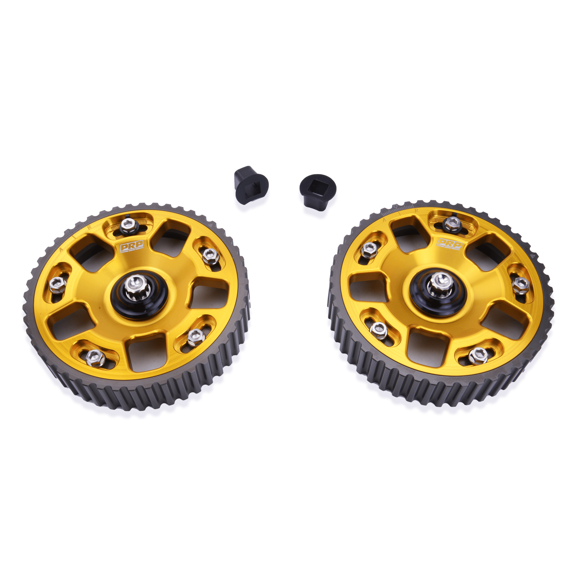 Platinum Racing Products Adjustable Cam Gear Gold / Add Billet Retainer and TI Bolt x 2 / Two Gears (Non Mivec) EVO 4G63 Adjustable Cam Gears SR
