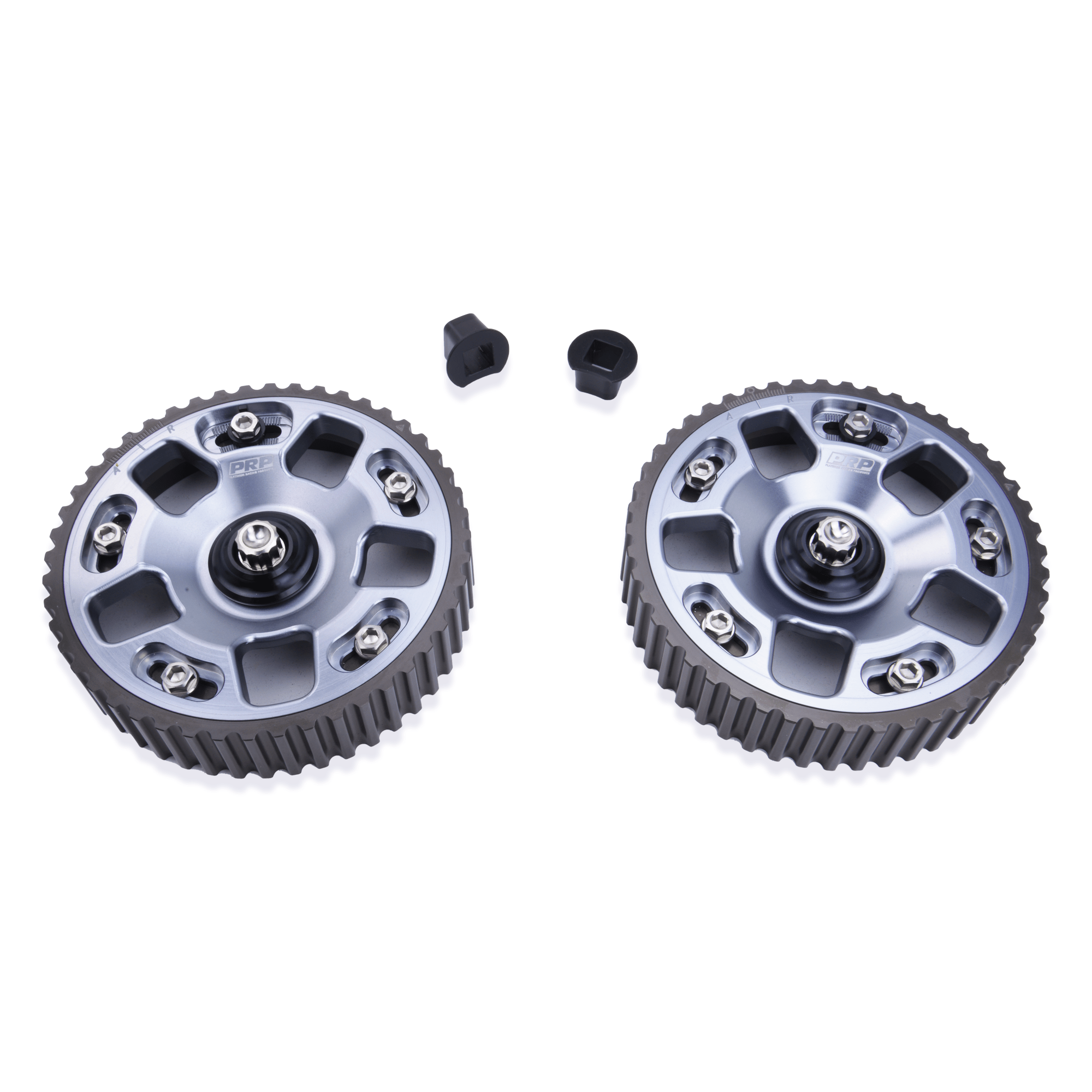 Platinum Racing Products Adjustable Cam Gear Grey / Add Billet Retainer and TI Bolt x 2 / Two Gears (Non Mivec) EVO 4G63 Adjustable Cam Gears SR