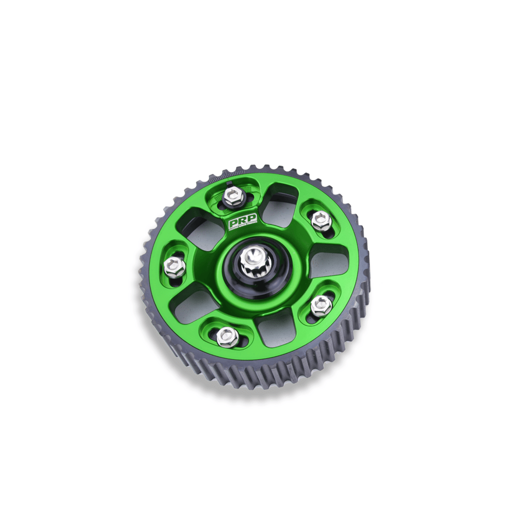 Platinum Racing Products Adjustable Cam Gear One Cam Gear / Green / Add Billet Retainer and TI Bolt x 1 Adjustable ALLOY OUTER Cam Gears to suit 1JZ / 2JZ SR