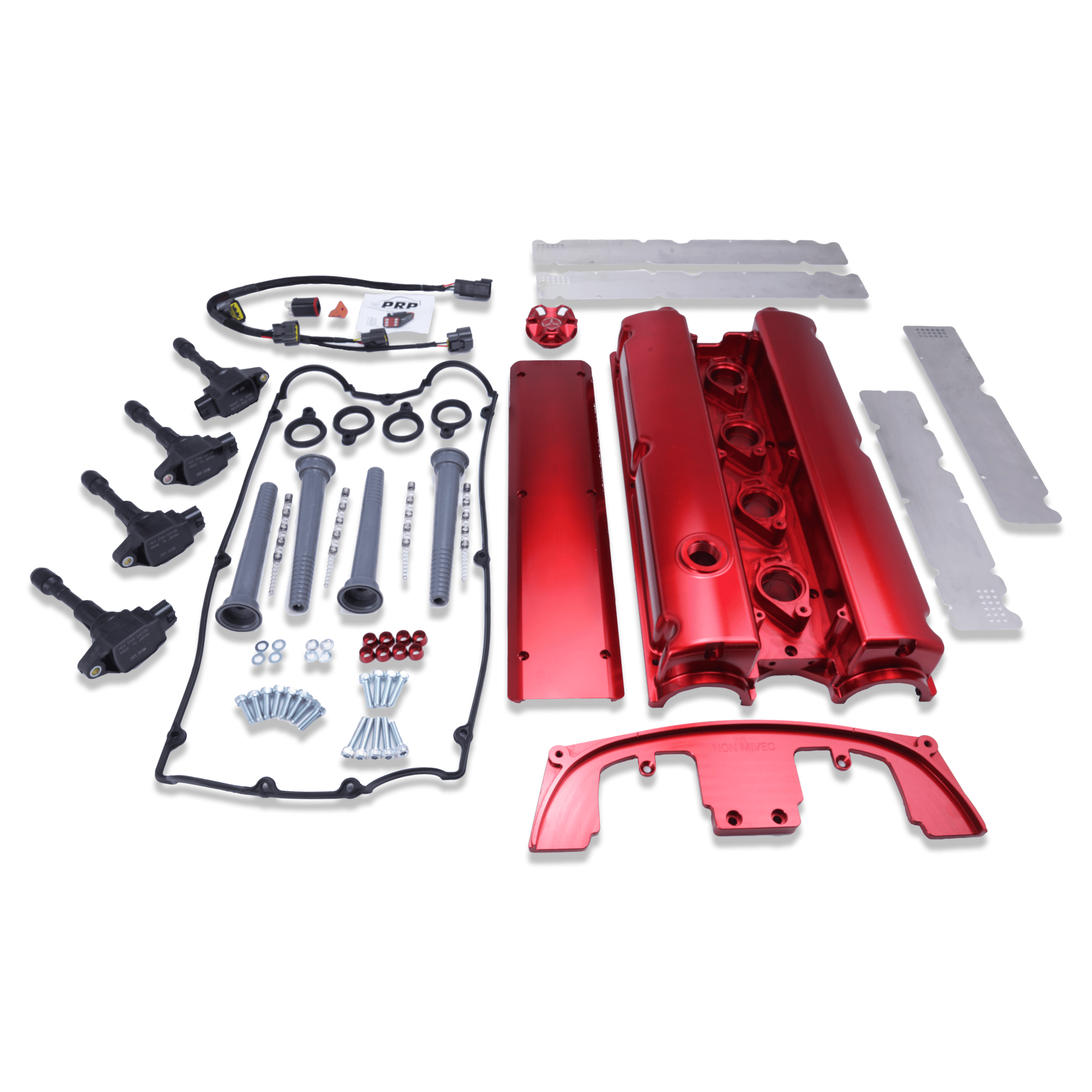 Platinum Racing Products Billet Cam Covers Black / With Valley Cover / CNC Fully Smooth Mitsubishi EVO 4-9 Non Mivec Billet Cam Cover SR
